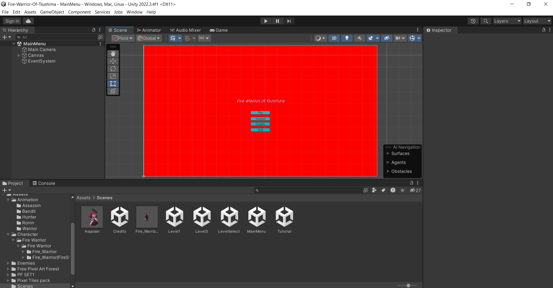 Main menu